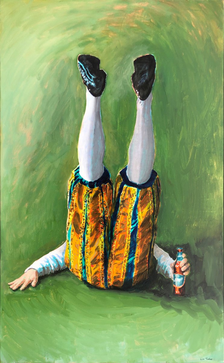 Expressive Portrait Oil Painting By Will Teather, 39 X 63", Saturday, Original Artwork