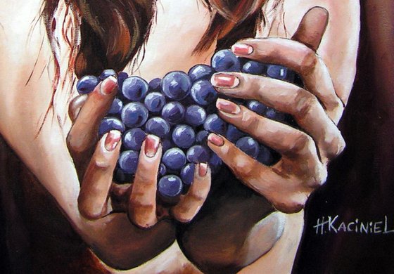 " Girl with grapes "