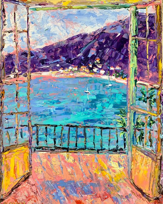 Colorful French Riviera. Summer terrace