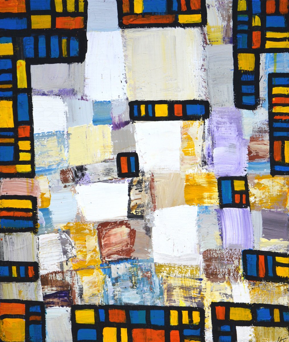 Abstract Acrylic Painting By Iryna Kastsova, 24 X 28, Modern 8., Original Artwork