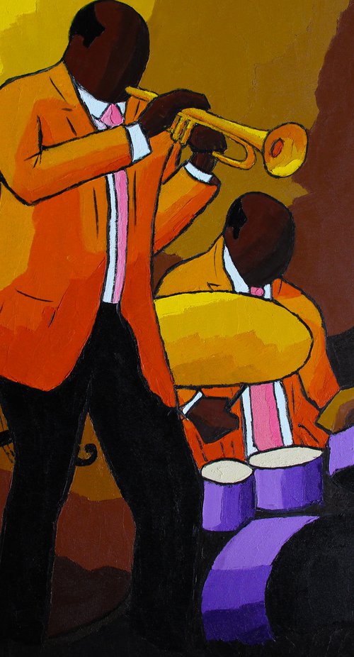 Jazz orange green by Olivier Boissinot