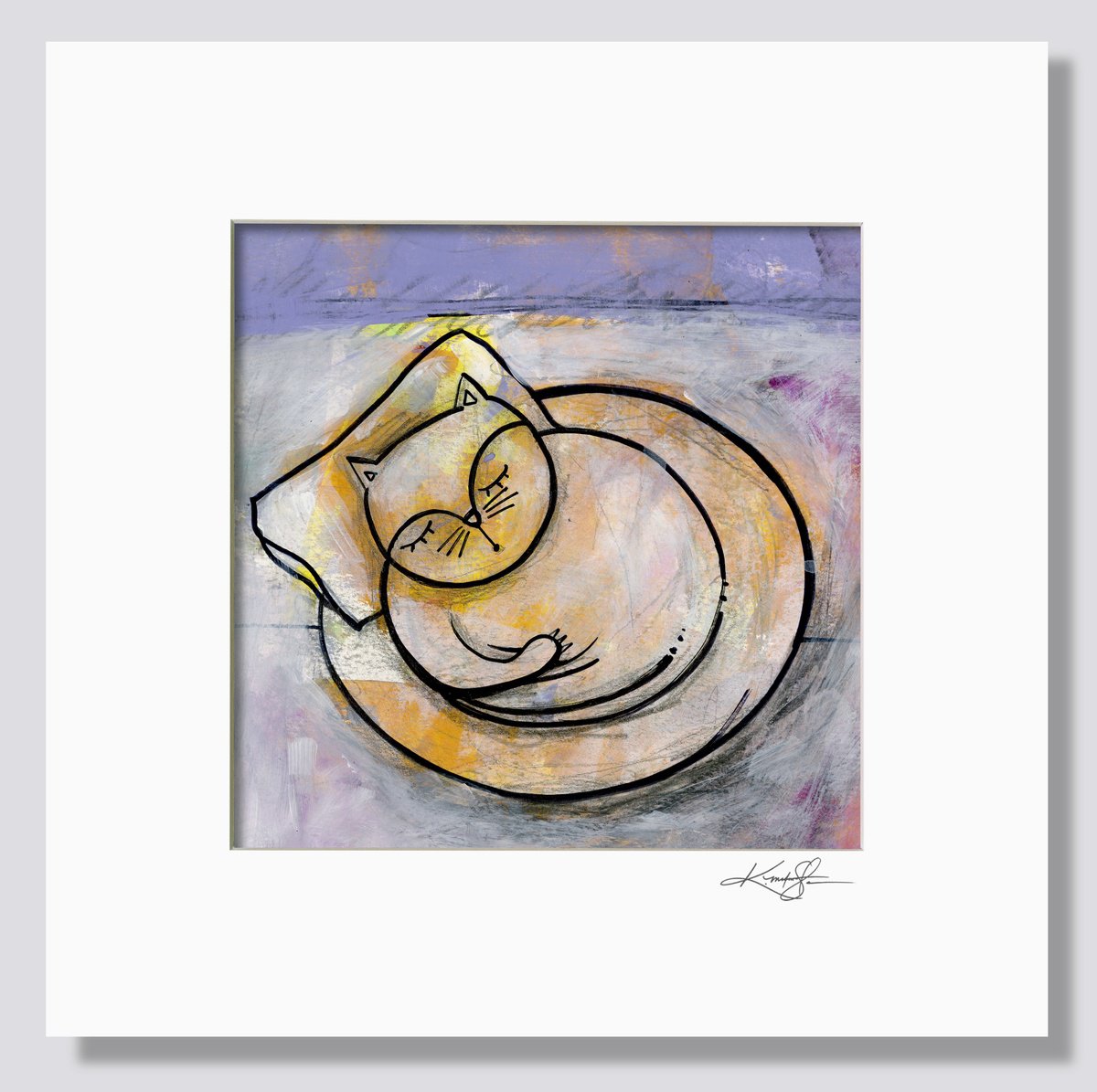 Expressive Animal Painting By Kathy Morton Stanion, 12 X 12", Cat 2, Original Artwork