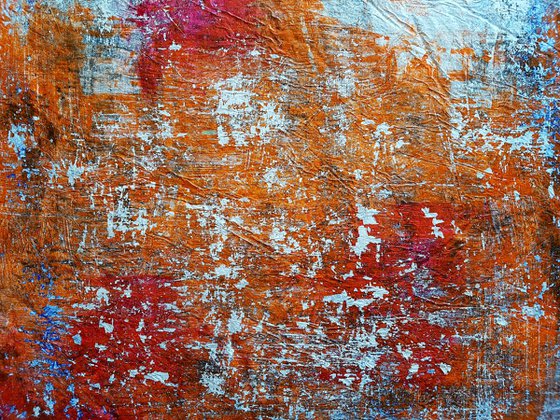 Orange city (n.280) - 75 x 90 x 2,50 cm - ready to hang - acrylic painting on stretched canvas