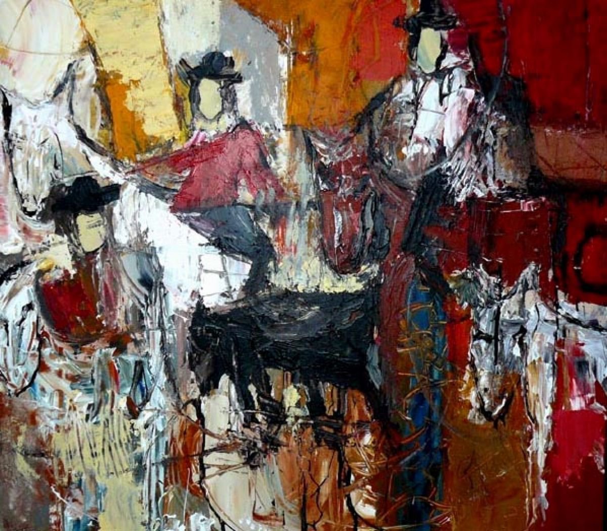 Acrylic Painting , La Manade By Jacques Donneaud, 33 X 28, Artwork For Sale On Artfinder