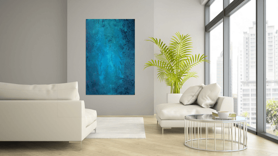 Spirit of the Lake - XL  blue abstract painting