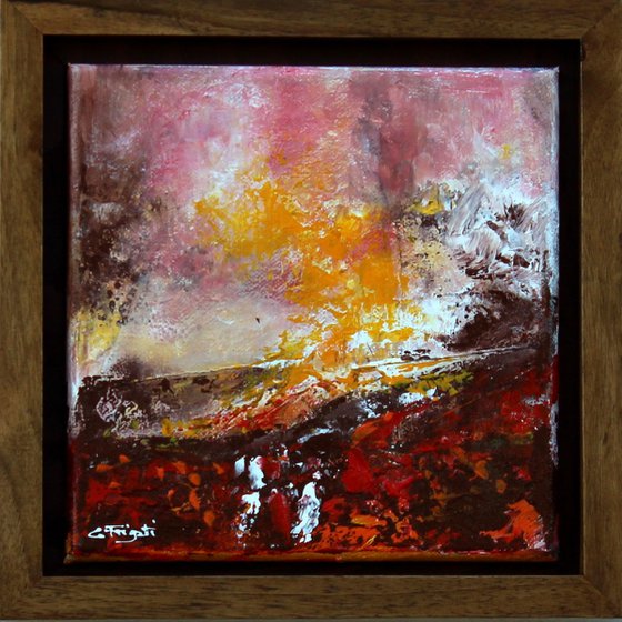 Fire Within - Framed original abstract landscape