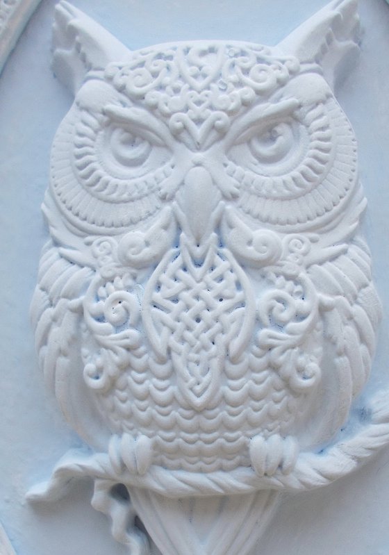 "Tender heart, rose and owl"