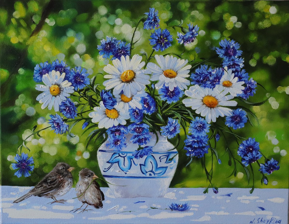 Blue cornflower by Natalia Shaykina