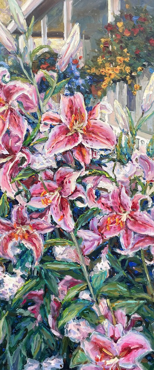 " Bush of Red lilies  " by Evgeny Chernyakovsky