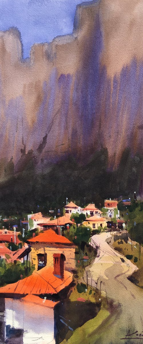 The painting for the interior "The road to ancient monasteries. Meteora, Greece" by Andrii Kovalyk