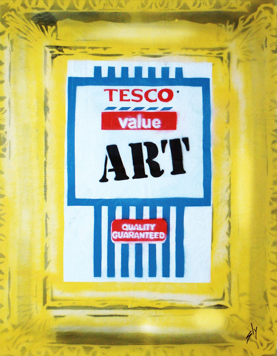 Urban And Pop Abstract Painting By Juan Sly, 23 X 30", Every Little Helps (U), Original Artwork