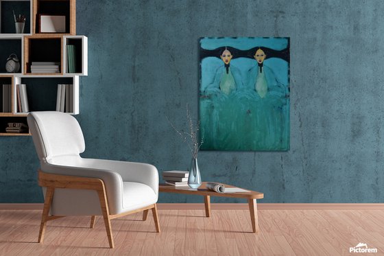 My Red — Twin Figures in Diamond Green