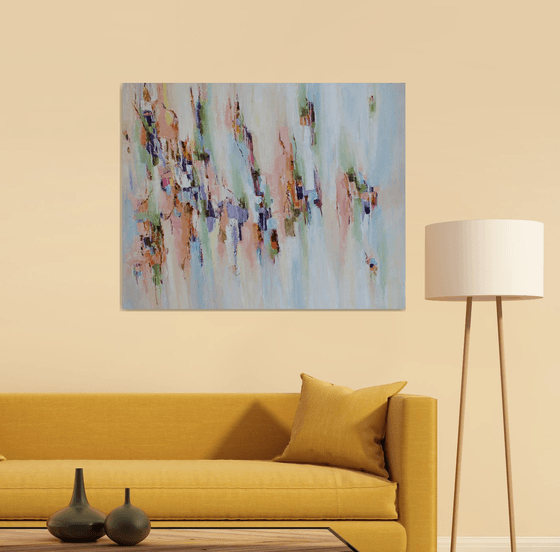 Peach and Gold Abstract
