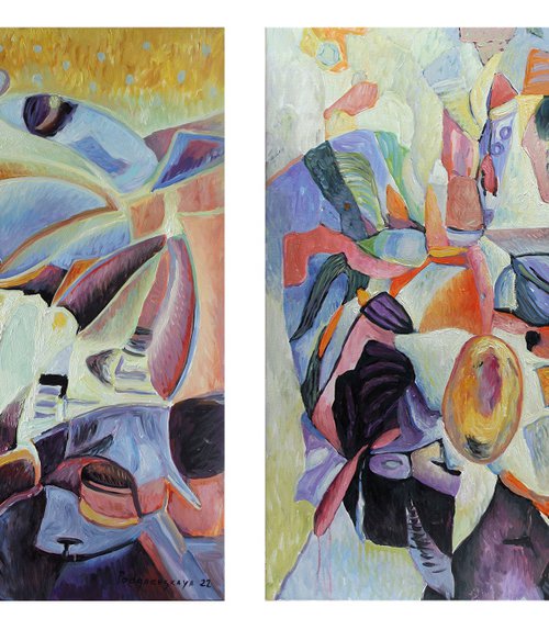 Abstraction №556(diptych) by Marina Podgaevskaya