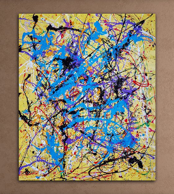 - Sledo - Style of JACKSON POLLOCK. Abstract Expressionism Painting