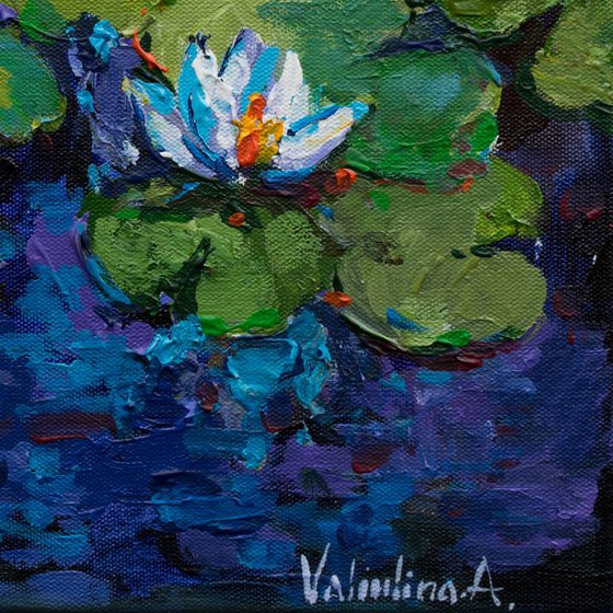 Water lilies Original acrylic painting