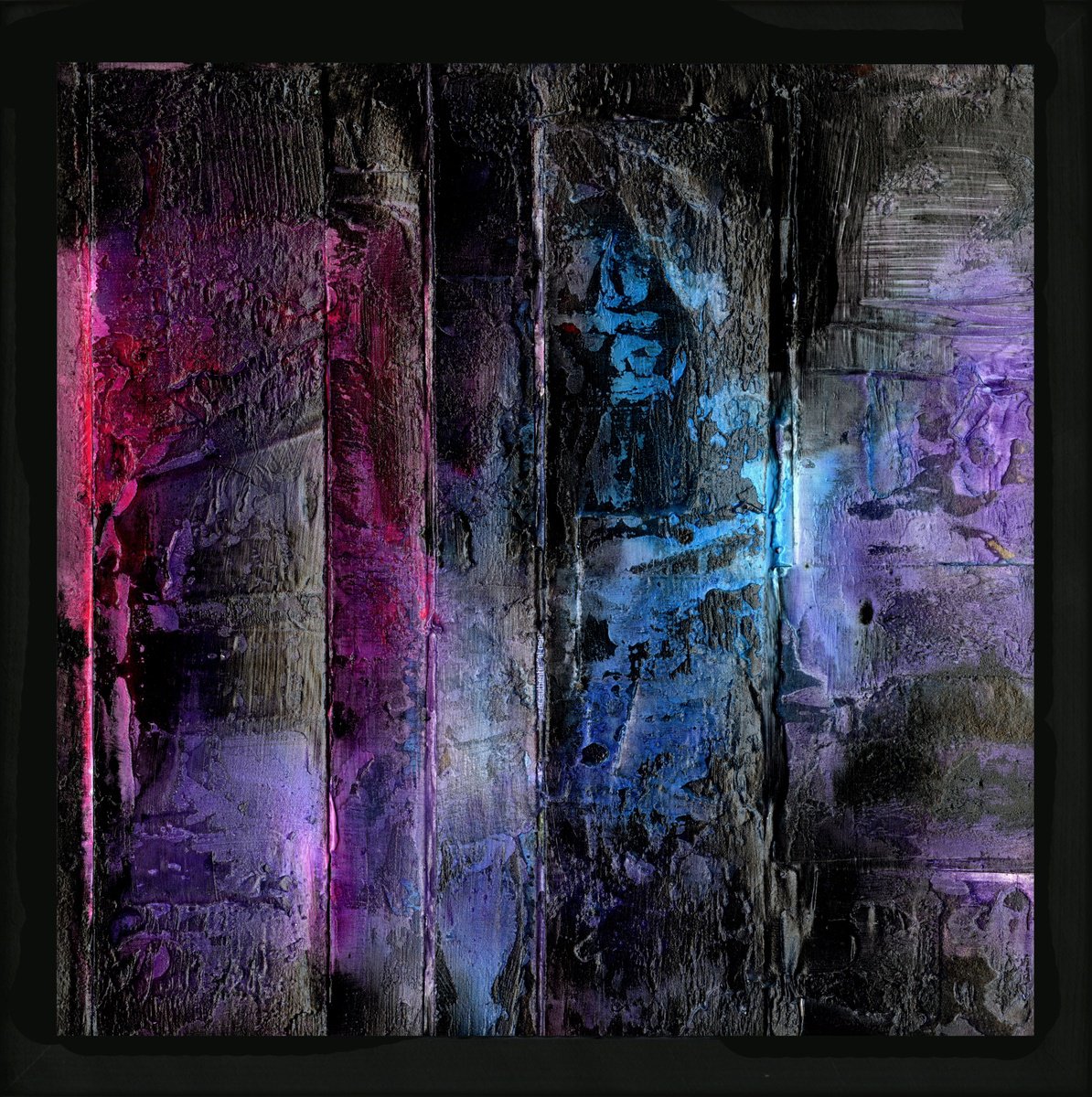 Abstract Painting By Kathy Morton Stanion, 13 X 13", Midnight Magic 12, Original Artwork