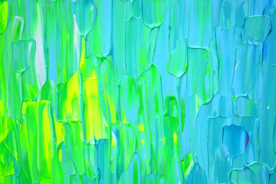 YGBM - 200X80 cm Large Colorful Palette Knife Relief Abstract Painting