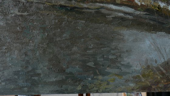 River landscape - original oil painting