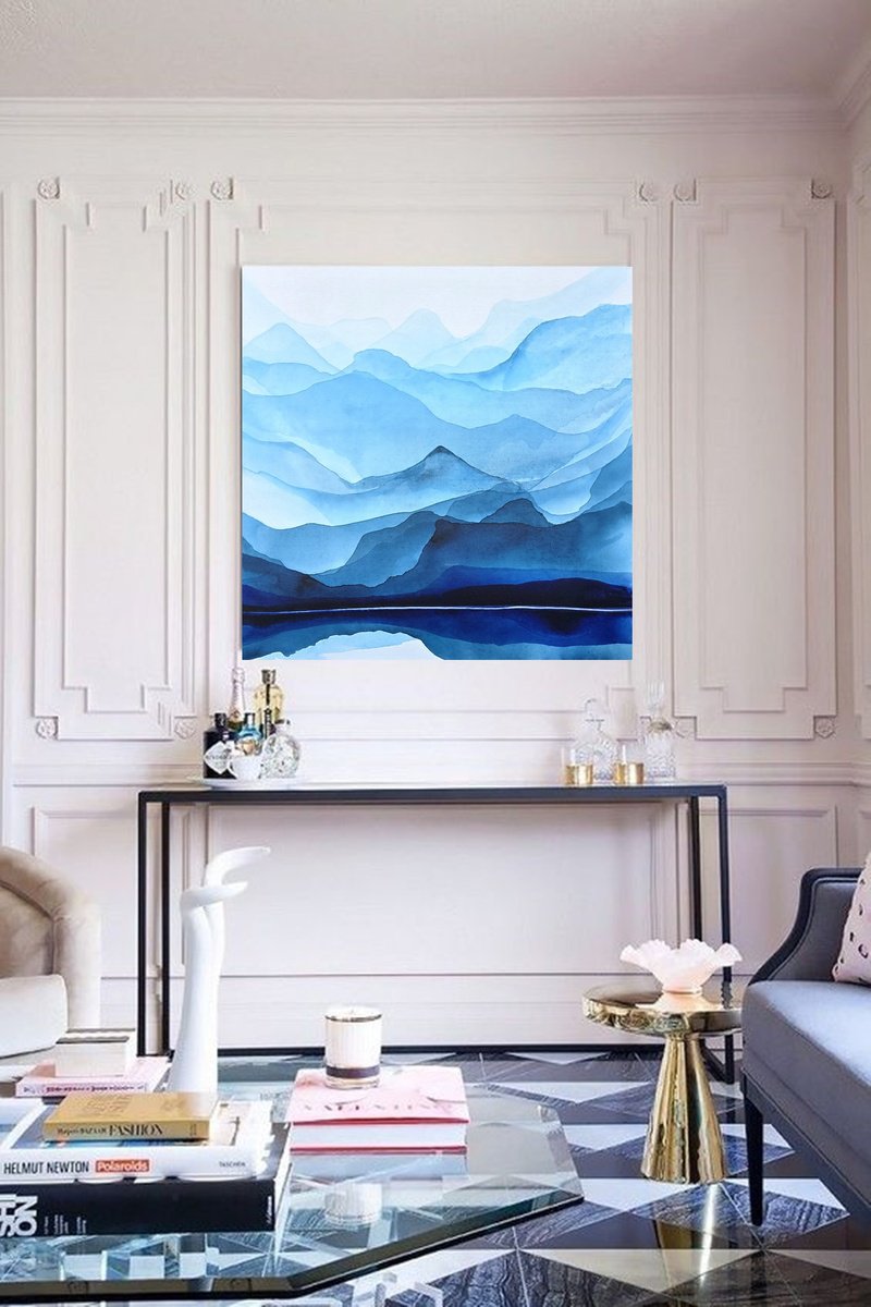 Impressionistic Abstract Acrylic Painting By Danijela Dan, 31 X 31, Tranquility Of Distance Vi, Original Artwork