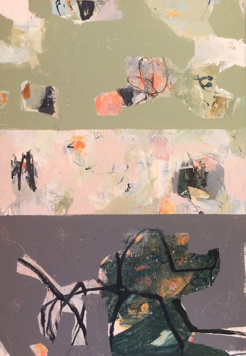 Abstract Acrylic Painting By Linda Coppens, 28 X 39", Duality I, Original Artwork