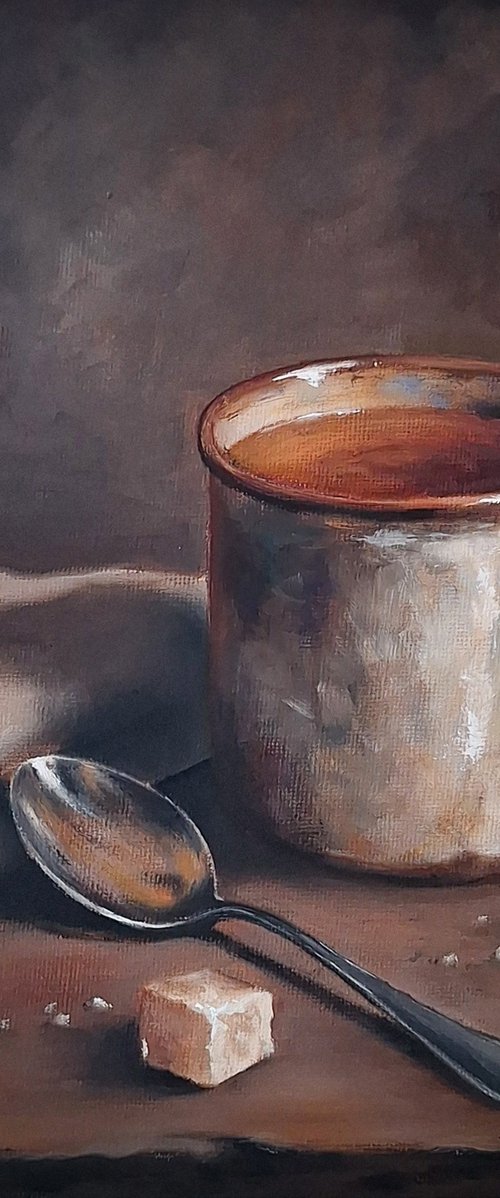 Rustic Tea Still Life Quiet Moment with Tea by Natalia Langenberg