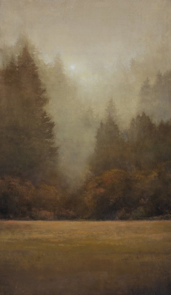 Misty Trees 210223, evergreen trees tonal landscape