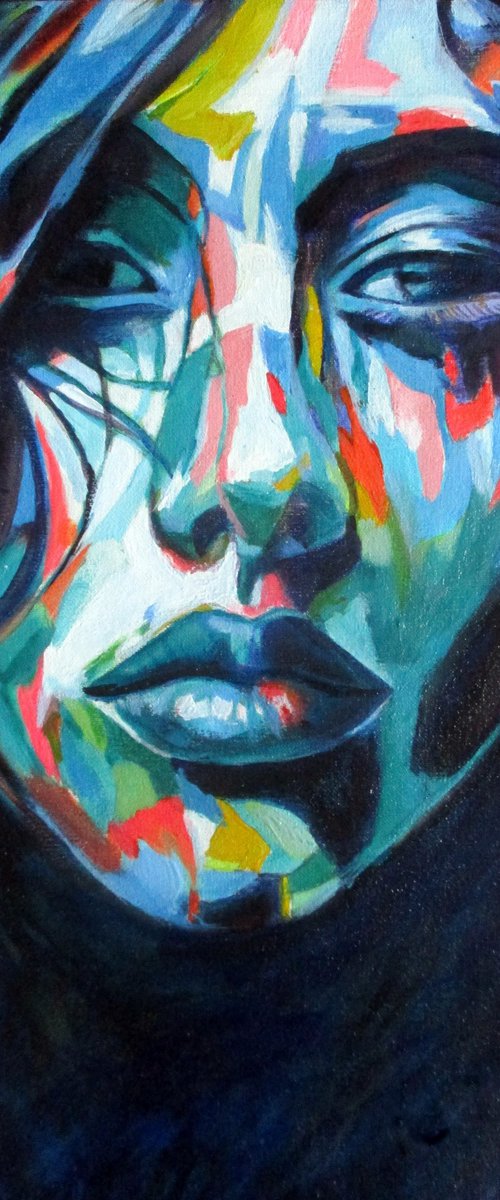 "Torn Beauty" - Abstract Female Portrait by Helena Wierzbicki