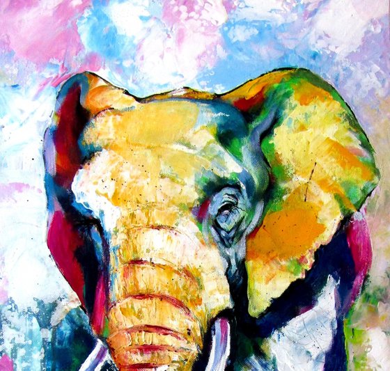Walking majestic elephant