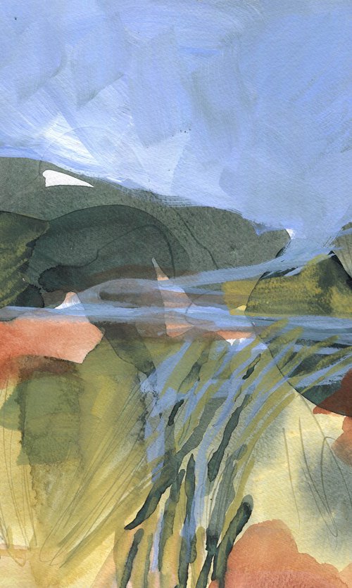 Land with Tussocks 2 by Elizabeth Anne Fox