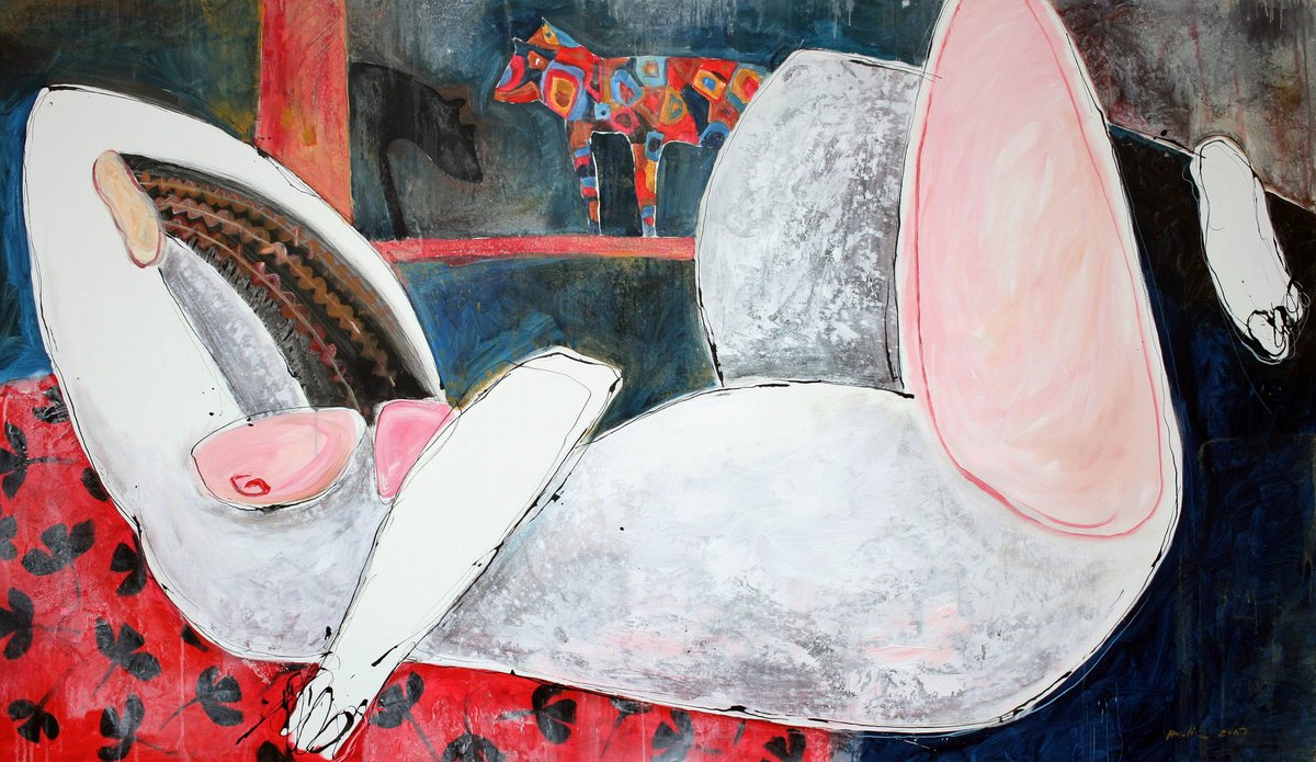 Portrait Acrylic Painting By Jiri Havlik, 75 X 43, Helen