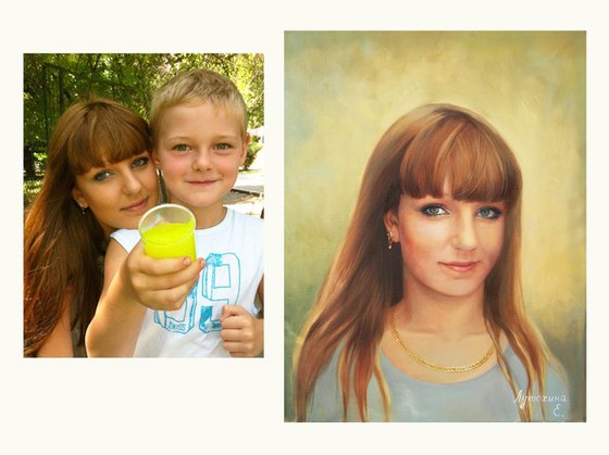 Commission portrait painting from photo - Made to order