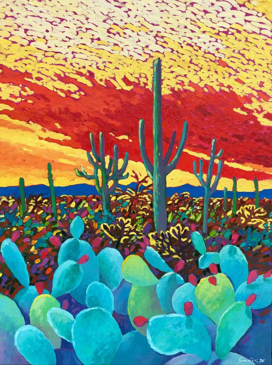 Warm evening in desert