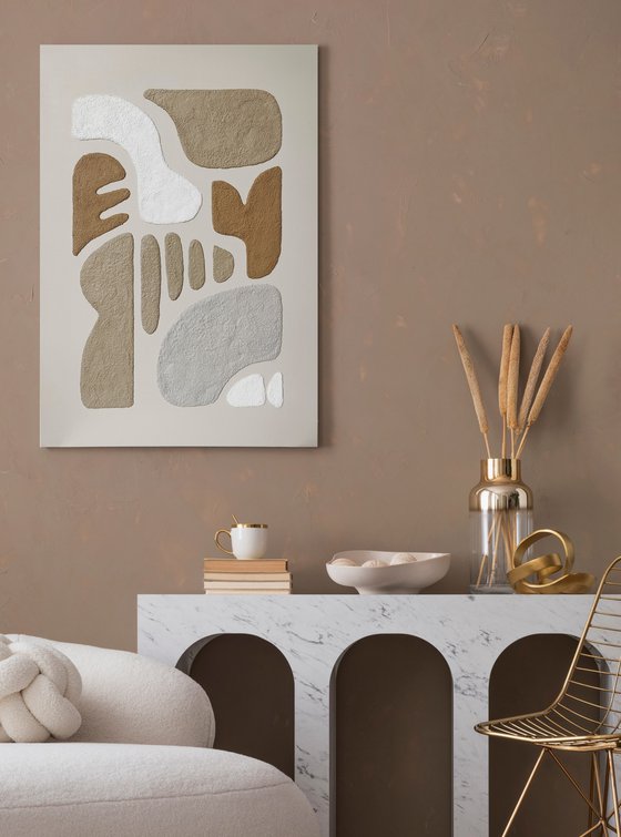 "Brown Rye 3" Brown high textured abstract