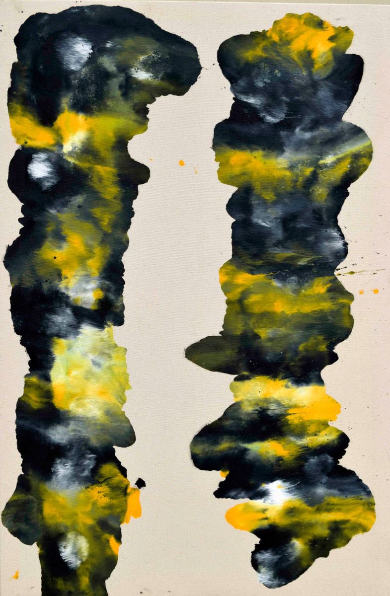 Abstract Acrylic Painting By Sumit Mehndiratta, 24 X 36", Untitled Nº103, Original Artwork