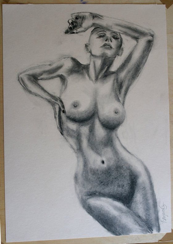 Female Figure #74 Charcoal