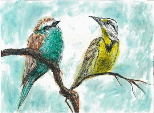 Birds together. by Nektaria G