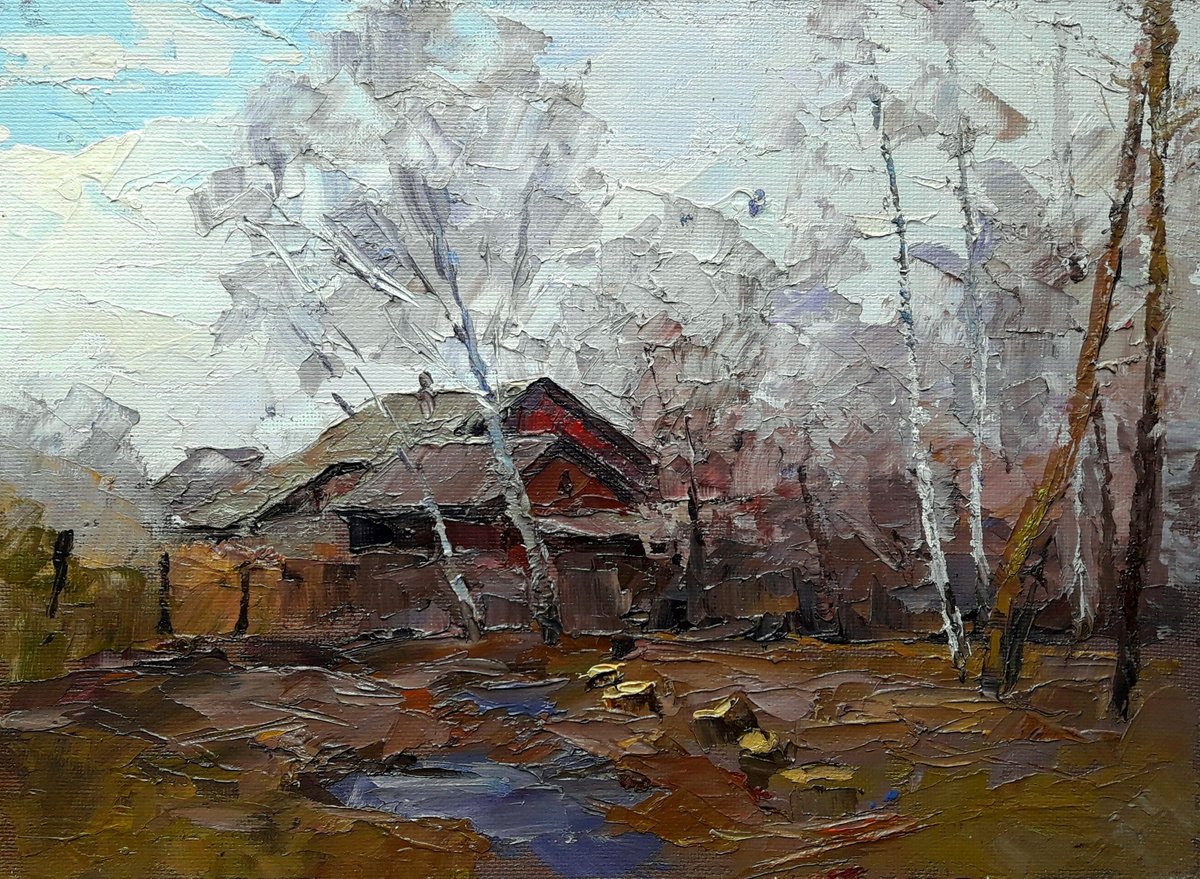 Oil painting Stumps nSerb483 by Boris Serdyuk