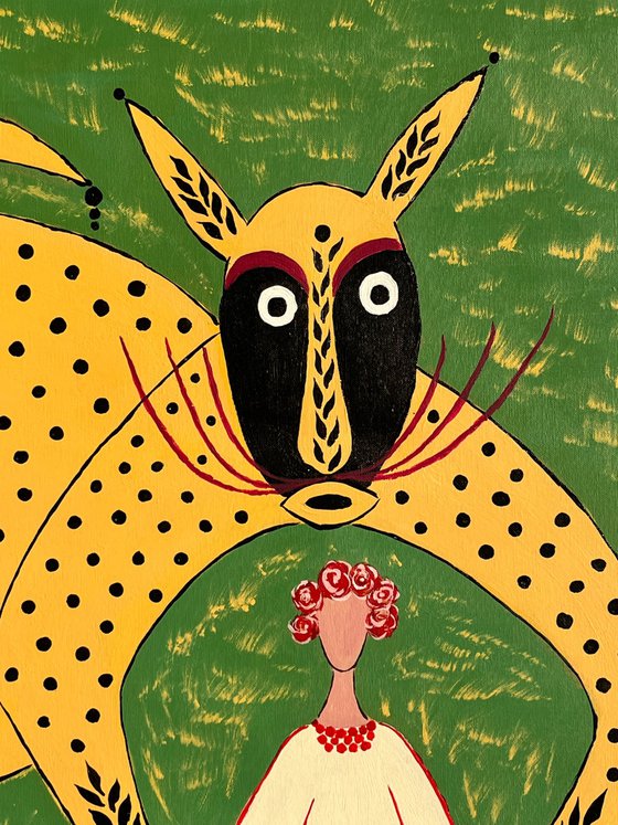 Woman Mystery Animal Painting