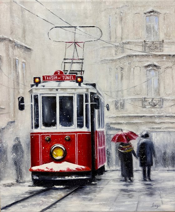 Red Tram in Istanbul