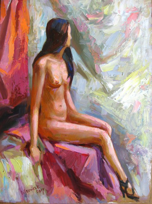 Sketch of a naked girl by Vladimir Lutsevich