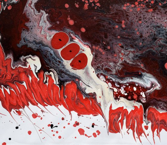 Red Coral - Original Abstract Painting 48" x 24"