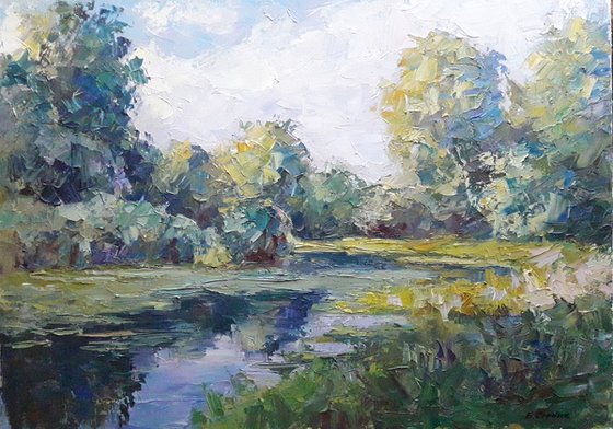 Oil painting Pond