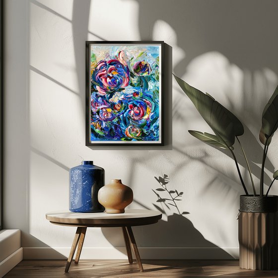 Vibrant Cosmic Bloom Art