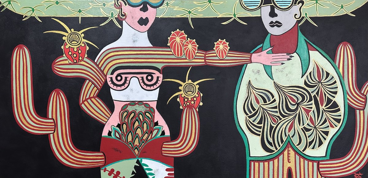 Surrealistic Acrylic Painting , The Fruit Of The Spirit By Diana Rosa, 48 X 24, Artwork For Sale On Artfinder