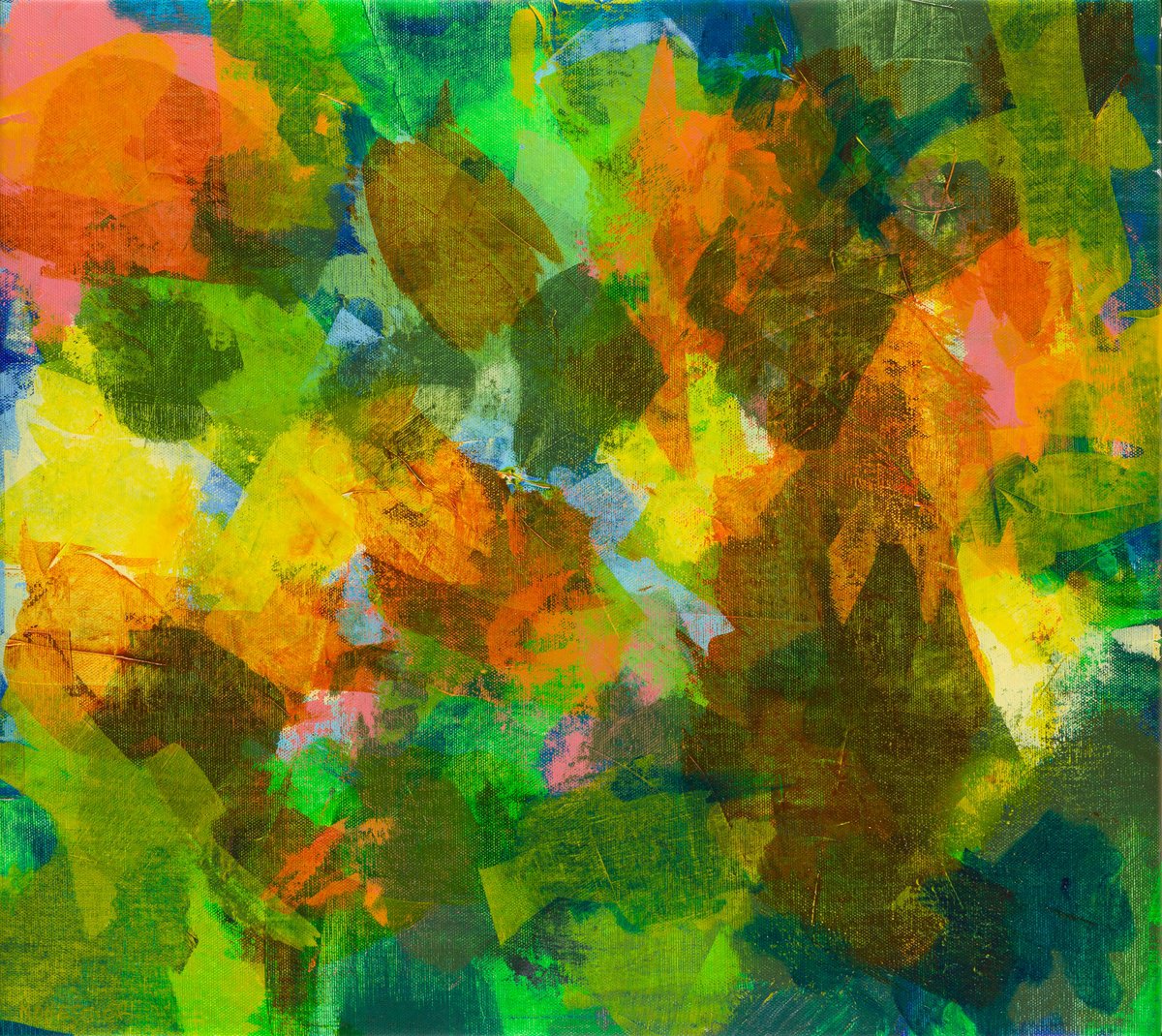 Abstract Acrylic Painting By Fabienne Monestier, 24 X 21, Abstract N°4, Original Artwork