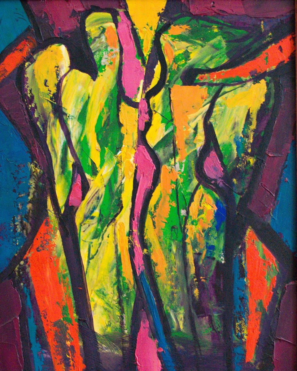 Expressive Portrait Oil Painting By Rumen Sazdov, 15 X 18", Wedding Night, Original Artwork