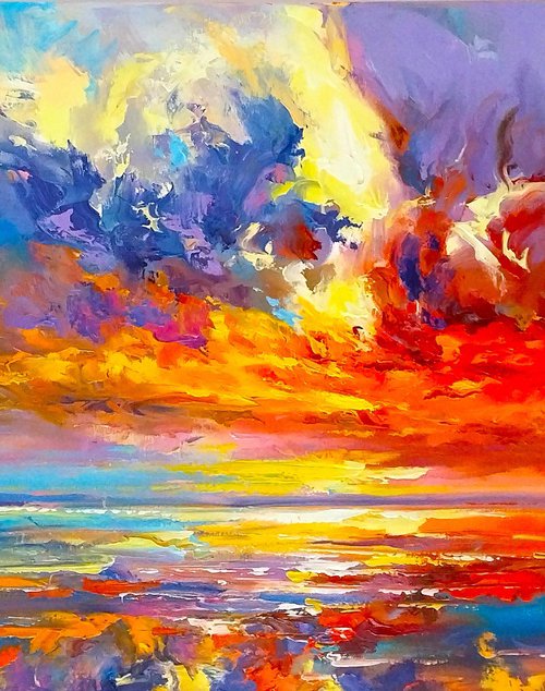 Abstract morning seascape by Andrej  Ostapchuk