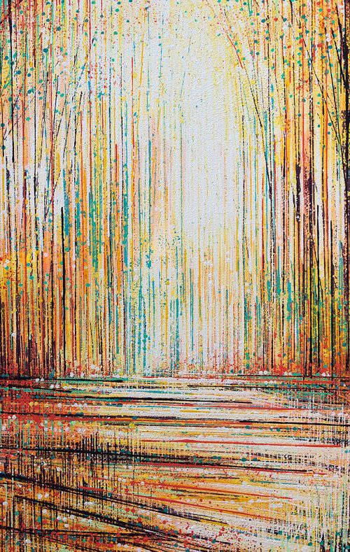 Golden Light Through Forest Trees by Marc Todd