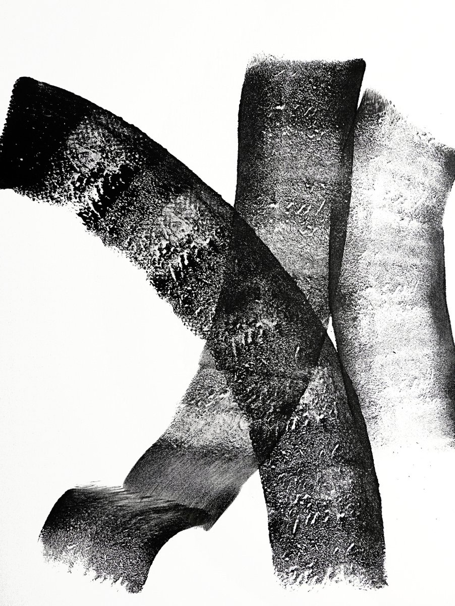 Expressive Abstract Acrylic Painting By Newel Hunter, 36 X 48", Menage i? Trois, Original Artwork